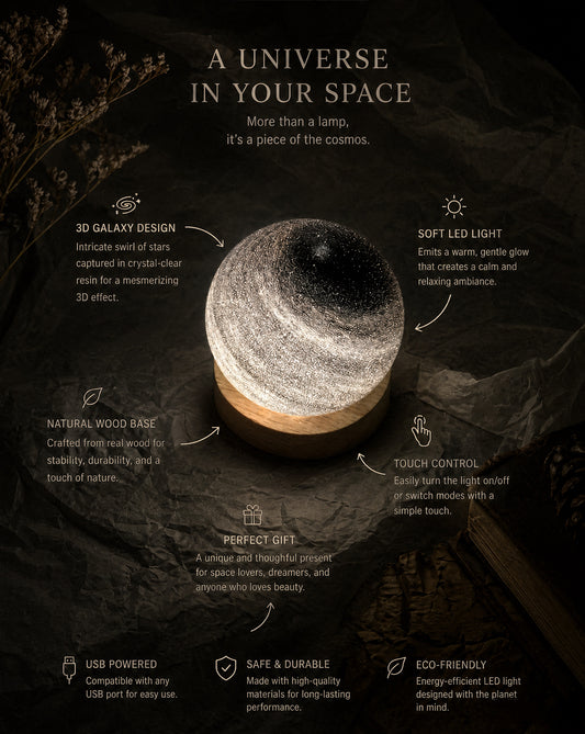 Luma Globe Crystal Lamp (Silver mist)