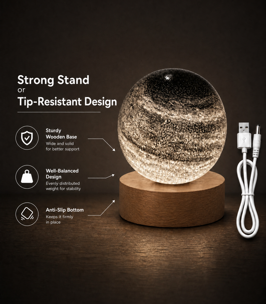 Luma Globe Crystal Lamp (Silver mist)